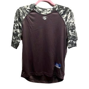 Louisville Slugger Gray Camo Camouflage Baseball Shirt Youth Size Large